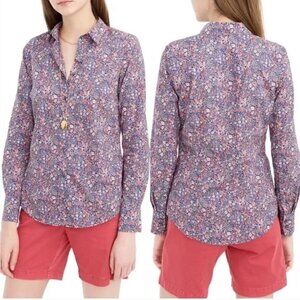 J. Crew x Liberty Kayoko Floral Slim Perfect Shirt, Size 10